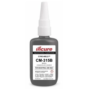 Incure Cyro-Weld™ CM-315B High-Temp, Rubber-Toughened Black Medical Cyanoacrylate Adhesive - 20g / 500g