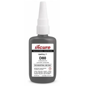 Incure GapFill™ D80 Toughened, Rubber-Modified Black Instant Adhesive - 20g / 500g
